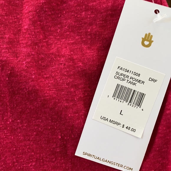 Spiritual Gangster Pink Tank Crop Top Love Superpower L - Picture 5 of 10